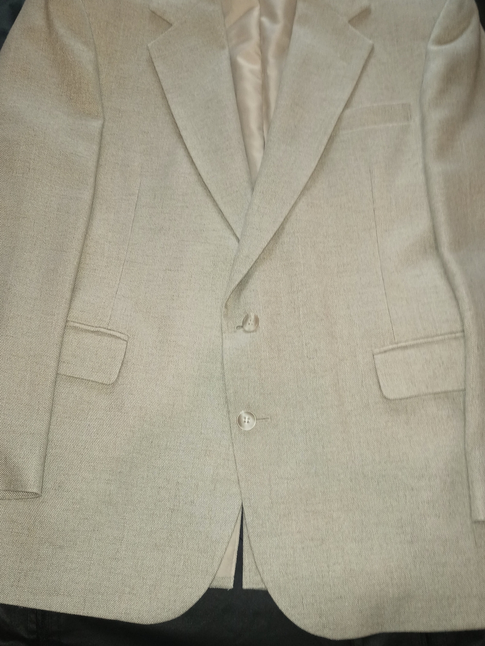 Haggar Light Beige Sport Coat - Two-Button Blazer